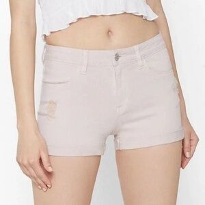 PACSUN Maggie Light Pink Distressed Shortie Shorts size 23